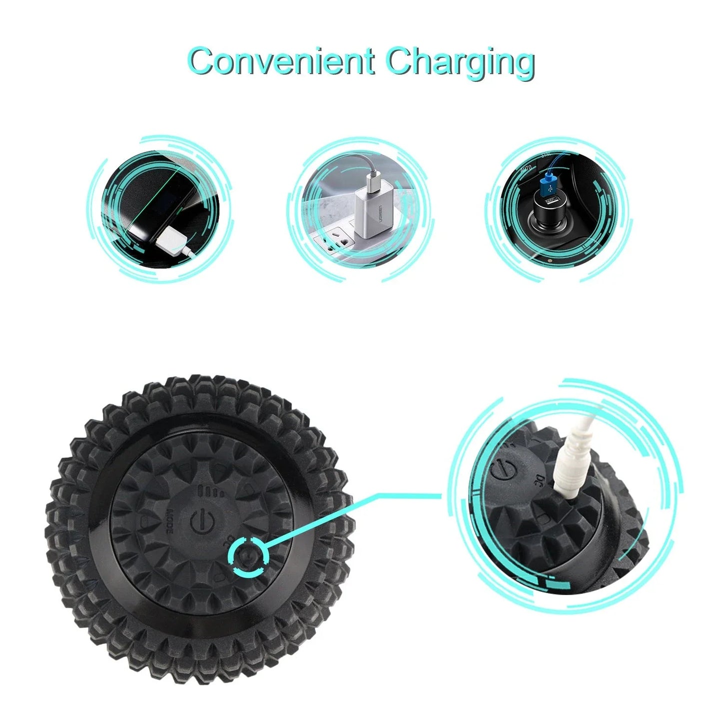 Premium vibrating massage ball with 4 adjustable vibration modes for muscle relaxation and recovery