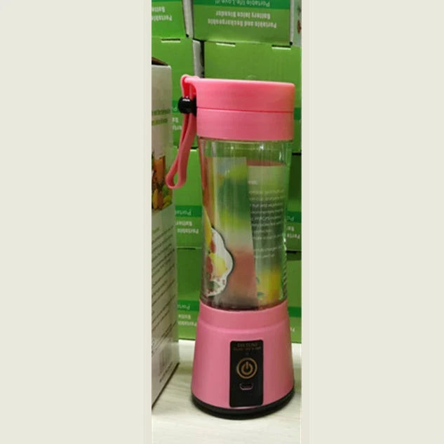 Portable smoothie blender with USB rechargeable battery, six-blade design, and automatic cleaning function for on-the-go healthy nutrition.