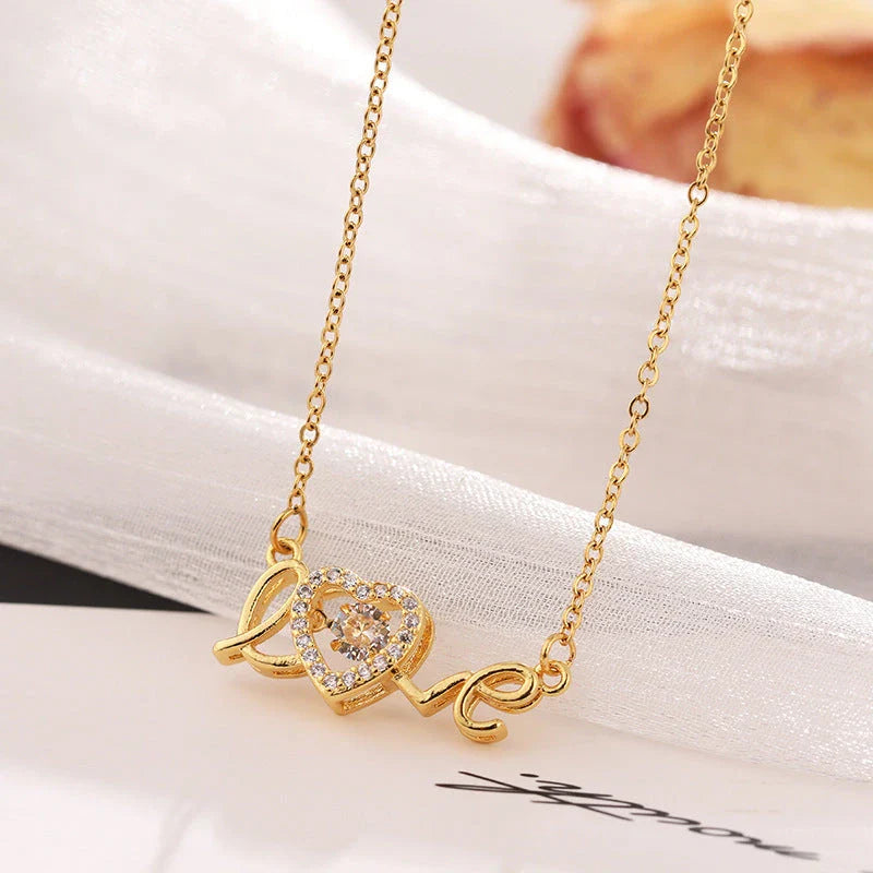Titanium steel necklace with elegant clavicle chain design, a fashionable accessory for Valentine's Day