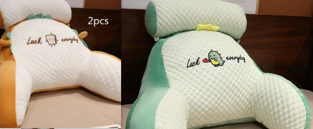 Plush lumbar cushion with ergonomic design for comfortable back and neck support on sofa, chair, and bed