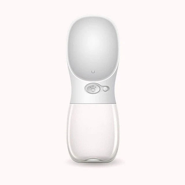 Durable and portable pet water bottle with one-touch button, suitable for outdoor activities with your furry friend