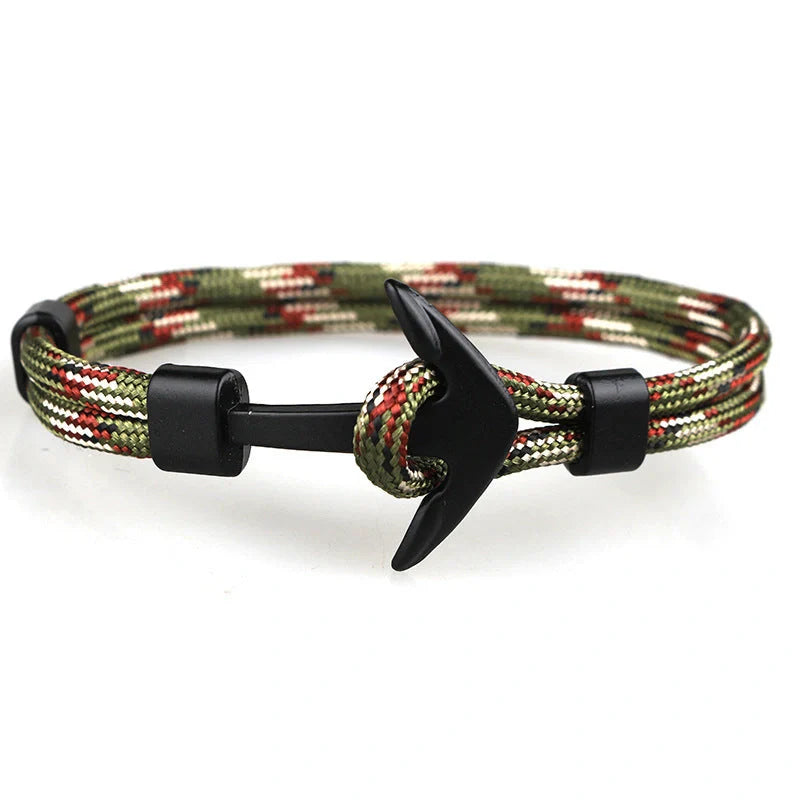 Anchor Bracelet featuring a nautical symbol on a cotton-linen rope