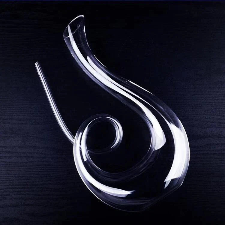Premium crystal wine decanter with elegant U-shaped design, enhancing the flavor and aroma of your favorite red wines