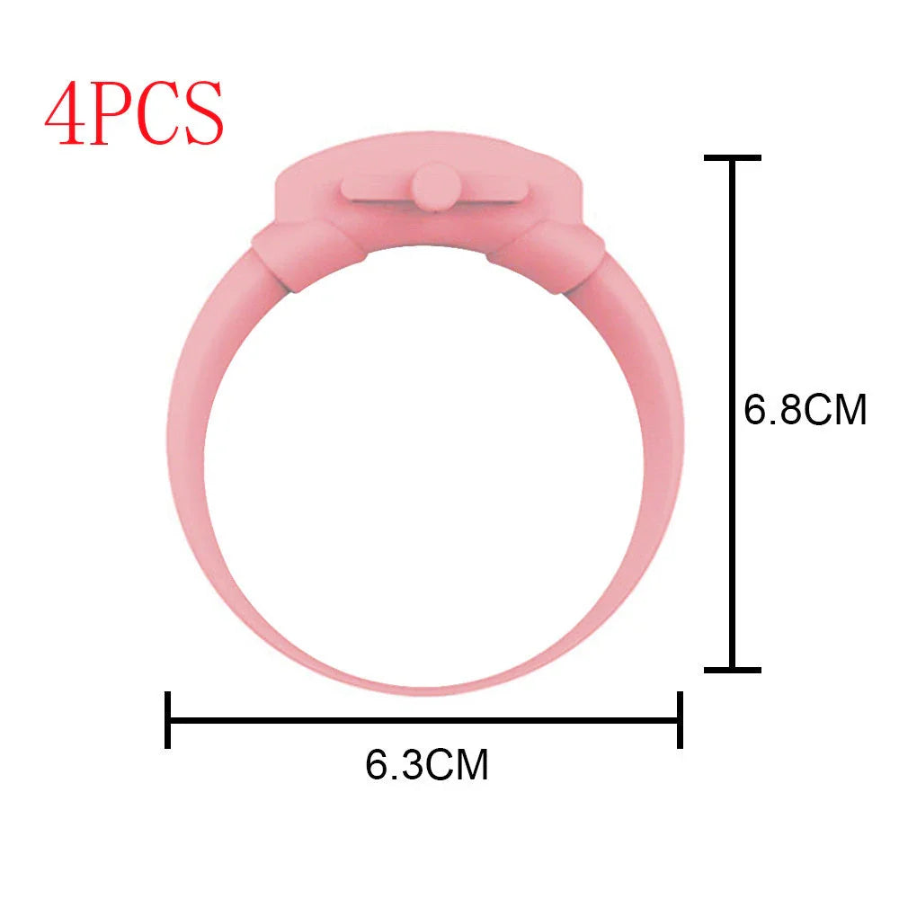 Premium wearable hand sanitiser dispenser bracelet in various colours, made with durable silicone TPU material