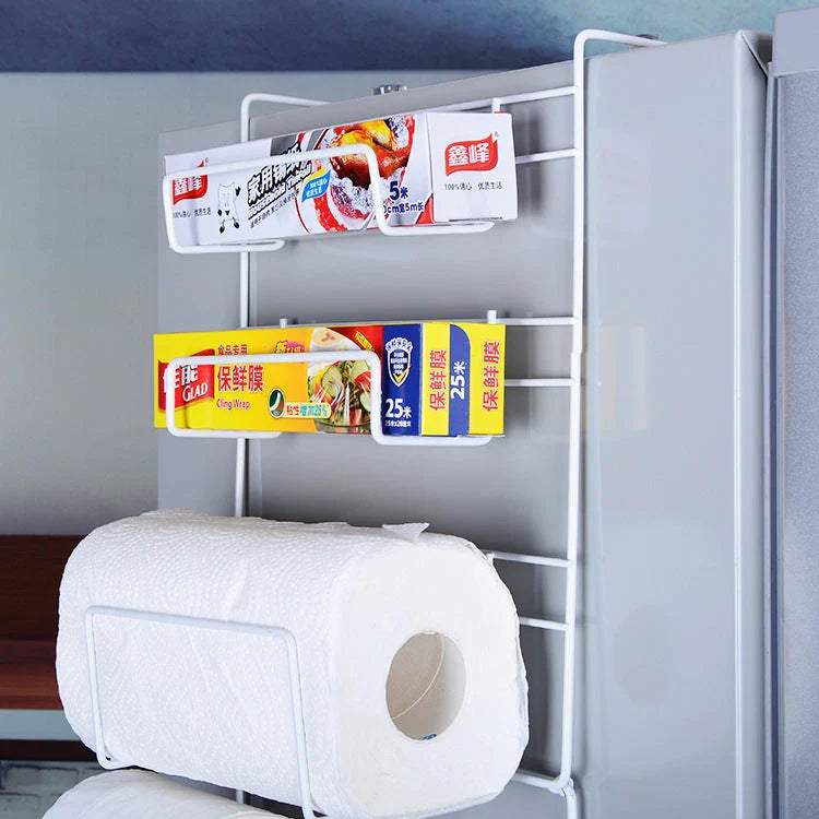 Premium metal refrigerator organiser with customisable shelves for efficient kitchen storage