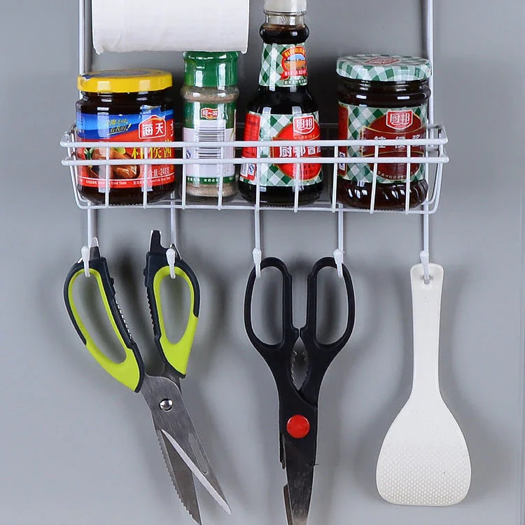 Premium metal refrigerator organiser with customisable shelves for efficient kitchen storage