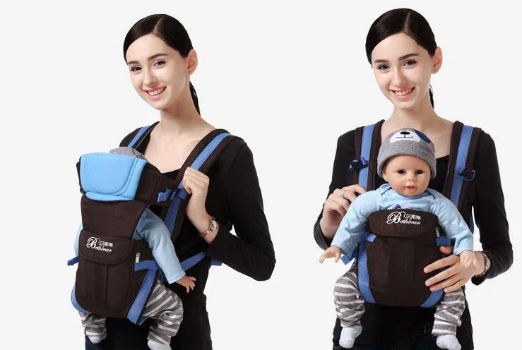 A comfortable double-shoulder baby carrier for British mums and their little ones, featuring adjustable straps and supportive design.