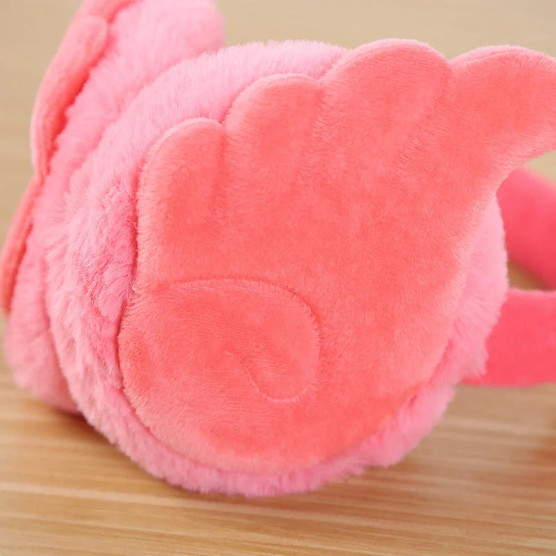 Girls plush earmuffs in various colours for winter warmth