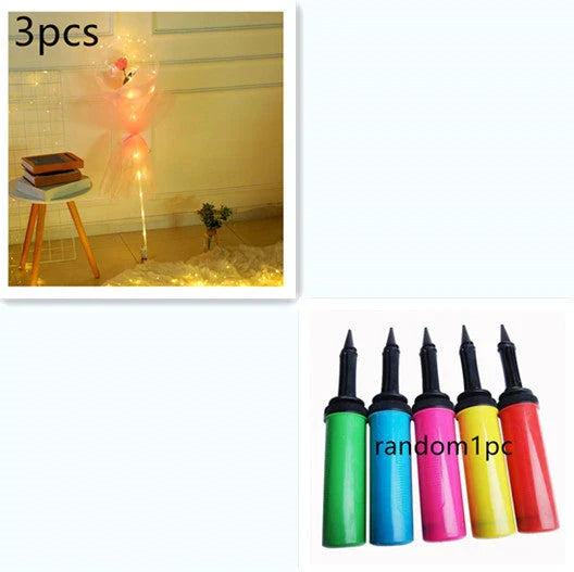A luminous bouquet of glowing rose-shaped balloons, creating a magical and enchanting display.