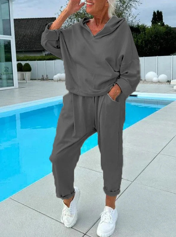 Premium Women's Hooded Sweatshirt Two-Piece Set in a variety of classic colours