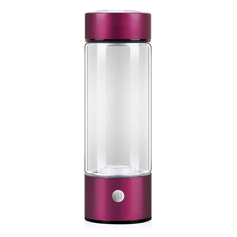 Premium Hydrogen Water Bottle with Rechargeable Generator, Borosilicate Glass, Antioxidant-Infused Water, Portable Hydration Solution