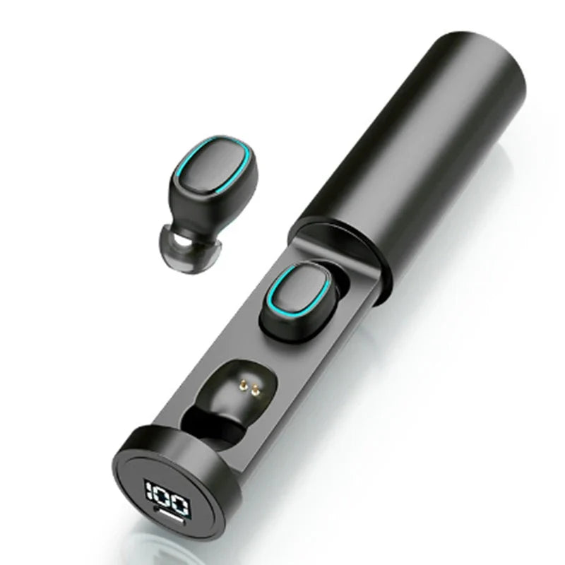 Wireless Bluetooth headset with dual earphones, magnetic charging case, and touch controls for seamless wireless audio experience