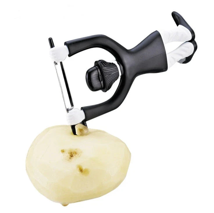 Stainless Steel Fruit and Vegetable Peeler with Playful Character Design - Ideal Kitchen Tool for Precise Peeling and Slicing