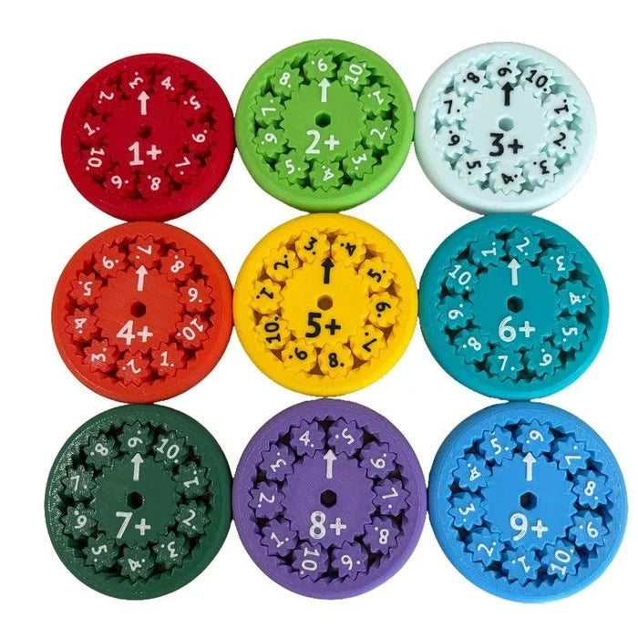 Colorful Math Fidget Spinners set for interactive maths learning