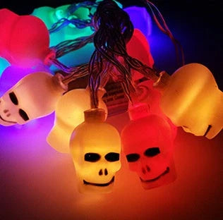 Spooktacular Halloween string lights with pumpkins, ghosts, and other festive decorations