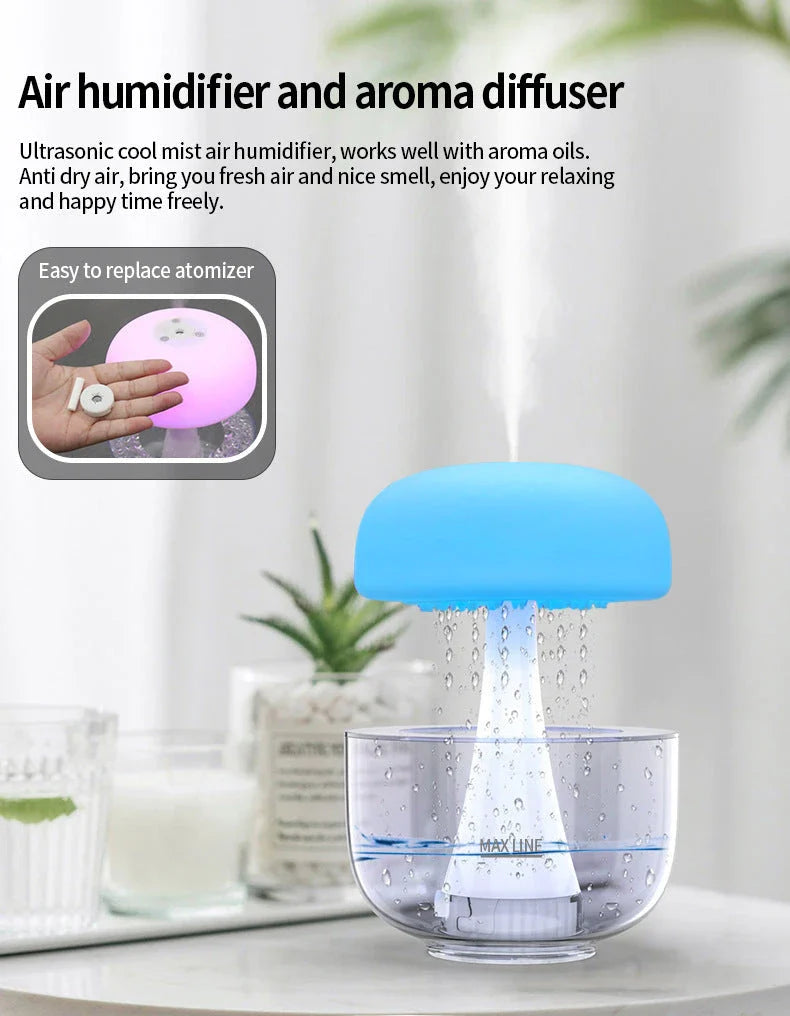 Versatile Cloud Humidifier with Soothing Ambience Lighting - Elevate Your Home Decor with Effective Humidification and Captivating Ambient Lighting