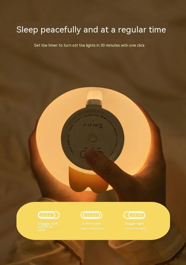 Cute duck-shaped LED night light with soft, adjustable glow for cozy bedtime