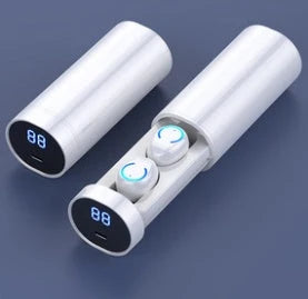 Wireless Bluetooth headset with dual earphones, magnetic charging case, and touch controls for seamless wireless audio experience