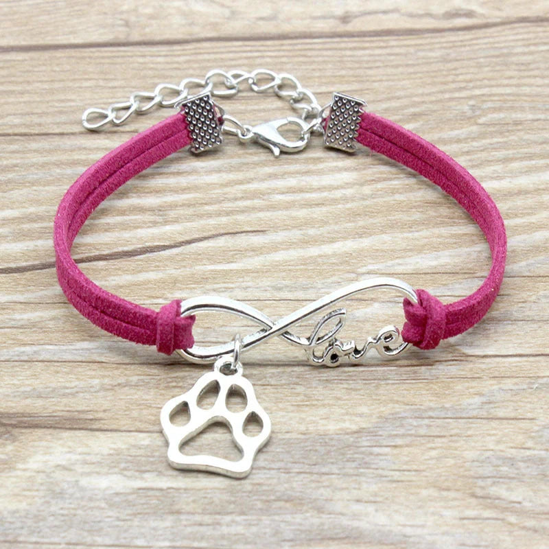 Stylish hand-woven infinity love pet bracelet in various colors for pet owners to express their affection