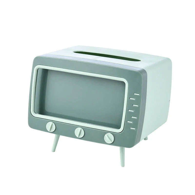 Stylish tissue box organiser with mobile phone holder in various colours for living room decor