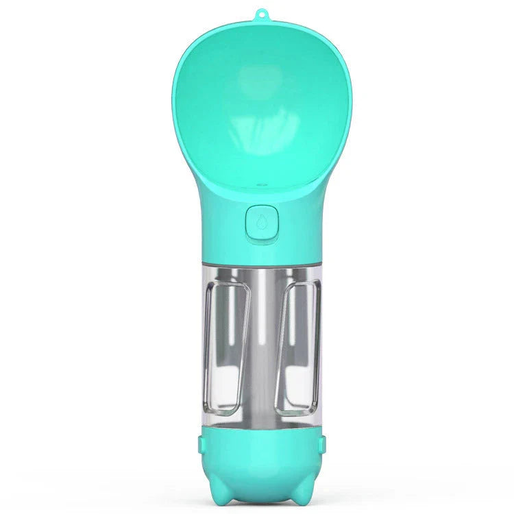 Versatile 3-in-1 Pet Water Bottle with Feeding Bowl and Waste Bag Storage