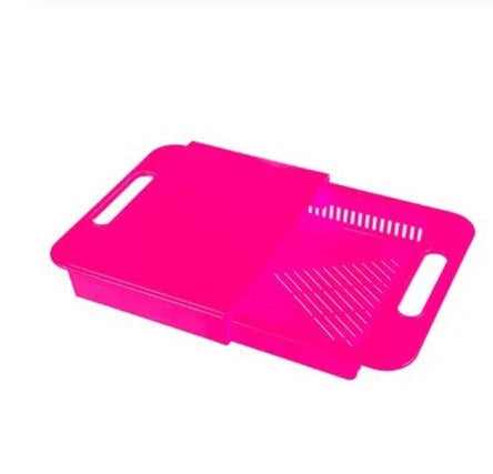 Premium 3-in-1 Cutting Board with Integrated Strainer - Durable PP Material, Multifunctional Design, Ergonomic Handles