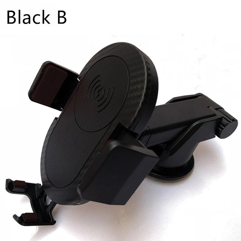 Premium wireless car phone charger with adjustable grip and fast charging capabilities