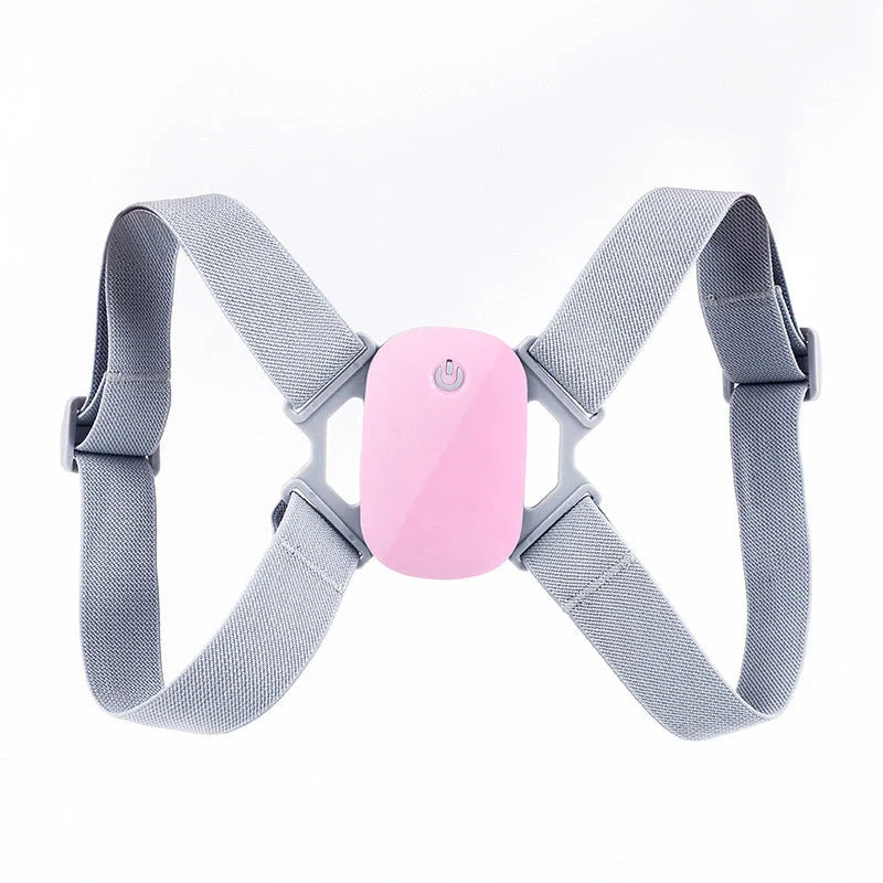 Smart Posture Corrector in pink, gray, and black LCD colors for spine alignment and back support