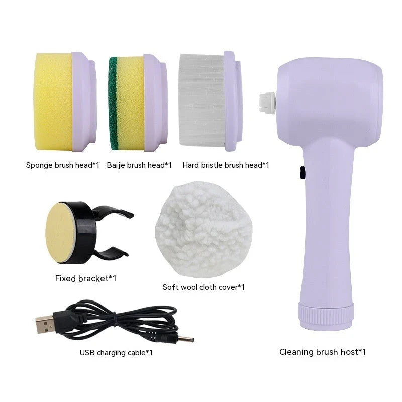 Cordless Electric Cleaning Scrubber Brush with 4 Interchangeable Brush Heads for Powerful, Versatile Cleaning on All Surfaces