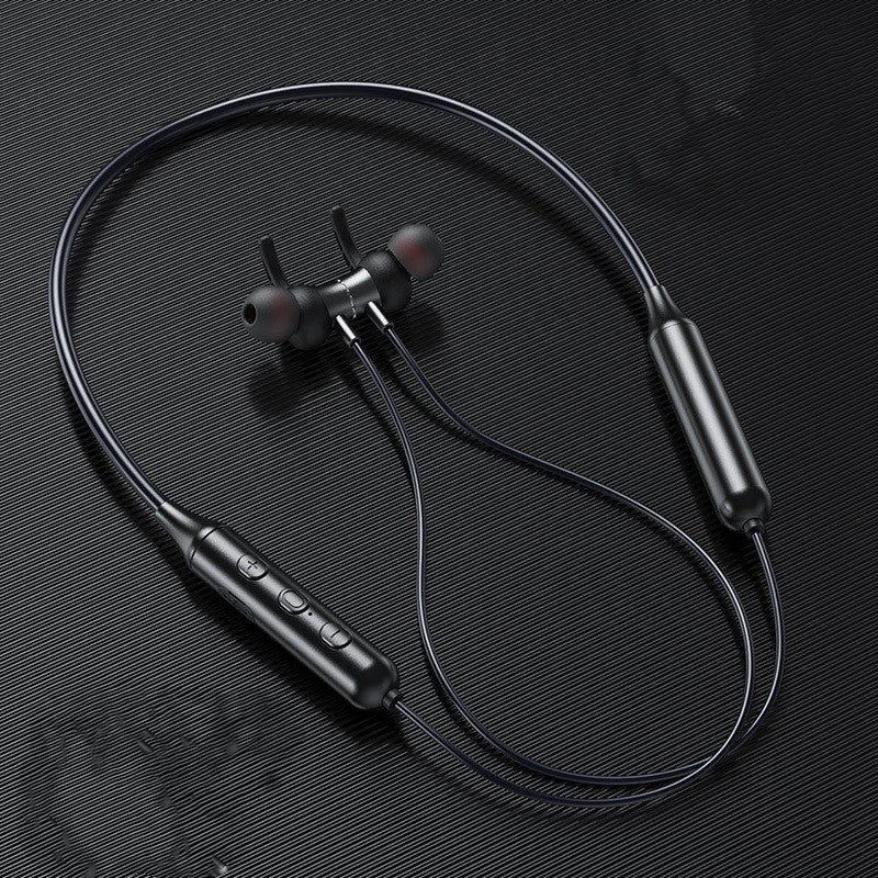 Wireless Bluetooth sports headphones with magnetic necklace design for secure, hands-free wear and superior sound quality