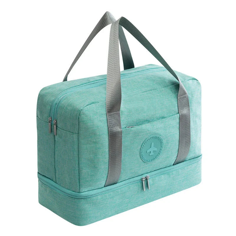 Premium waterproof polyester shoe storage bag with laminated zipper pocket and breathable design for travel and various occasions