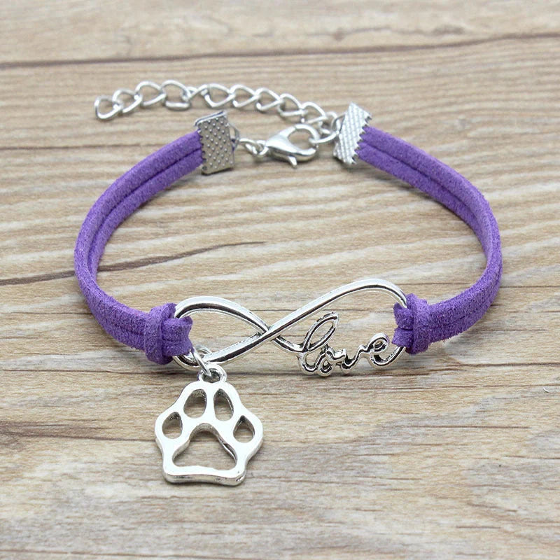 Stylish hand-woven infinity love pet bracelet in various colors for pet owners to express their affection