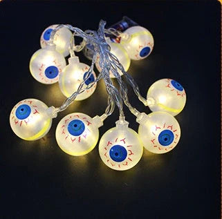 Spooktacular Halloween string lights with pumpkins, ghosts, and other festive decorations