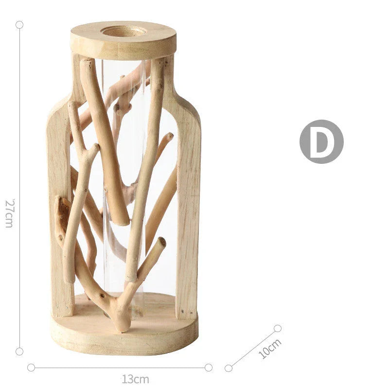 Elegant handcrafted wooden vase with intricate detailing, designed to elevate home decor