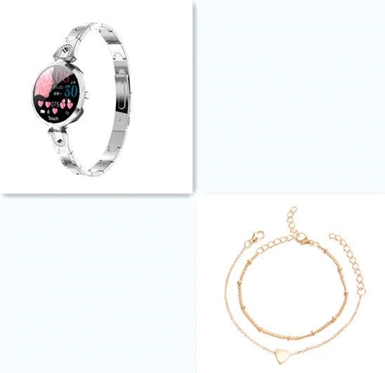 Stylish smartwatch with sleek design, high-definition colour display, and health monitoring features for fashionable British women