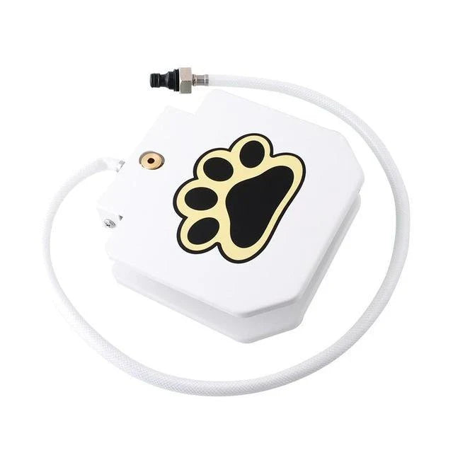 Heavy-duty outdoor dog water fountain with paw-activated water release and durable steel construction