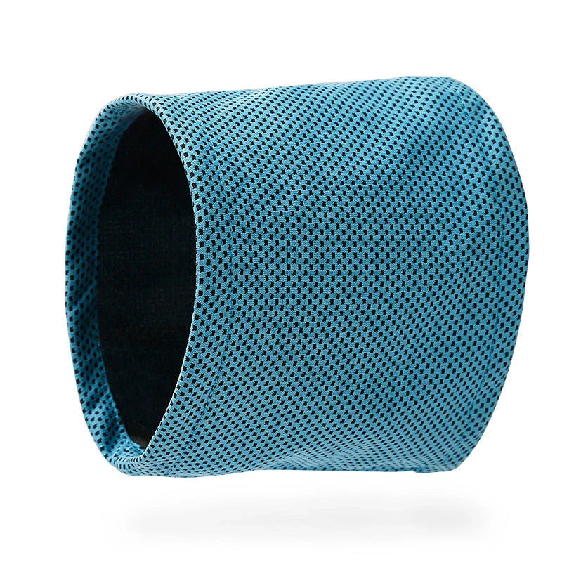 Blue instant cooling pet bandana for dogs, perfect for summer heatstroke prevention