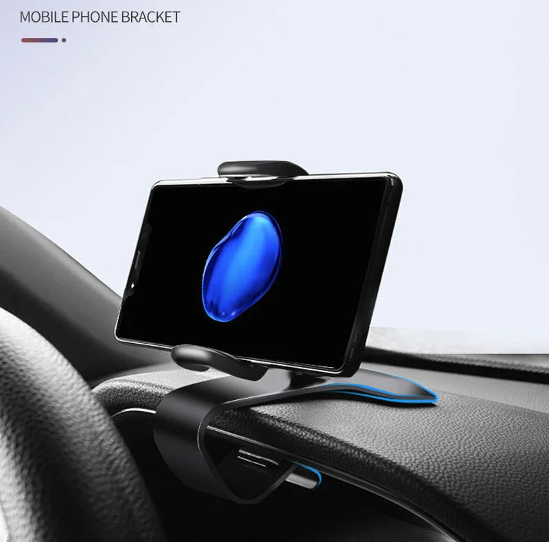 Versatile 360-degree rotating car phone mount with sleek black design, made with premium materials for secure and convenient smartphone use while driving