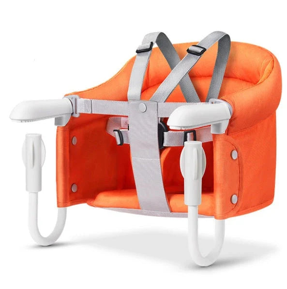 Foldable high chair with safety belt, perfect for portable infant feeding at home or while traveling