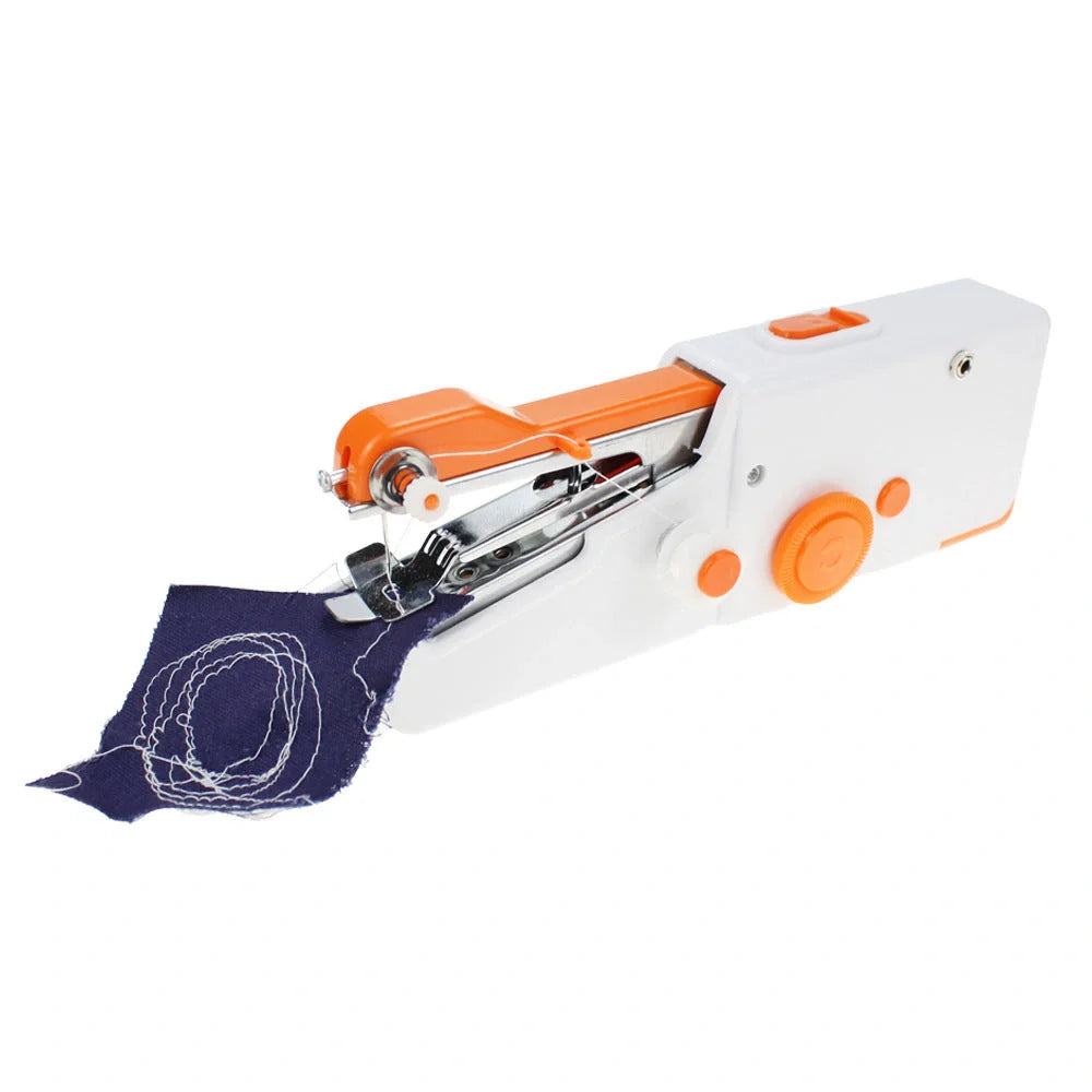 Portable mini hand sewing machine in various colors with compact design for easy sewing on the go
