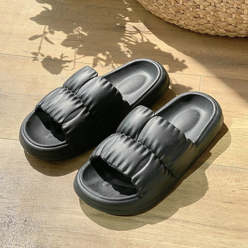 Plush Comfort Bathroom Slides in various vibrant colors, featuring soft EVA soles and water-resistant design