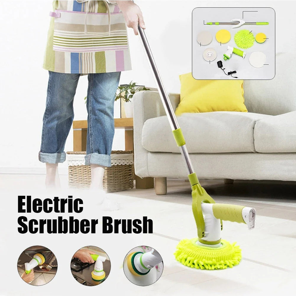 Premium Rechargeable Electric Cleaning Brush Mop with 180-degree rotation and adjustable length for efficient home cleaning
