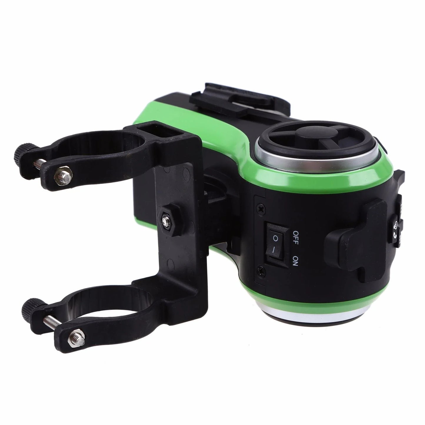 Versatile bicycle accessory with Bluetooth audio, LED lighting, power bank, phone holder, and ring bell