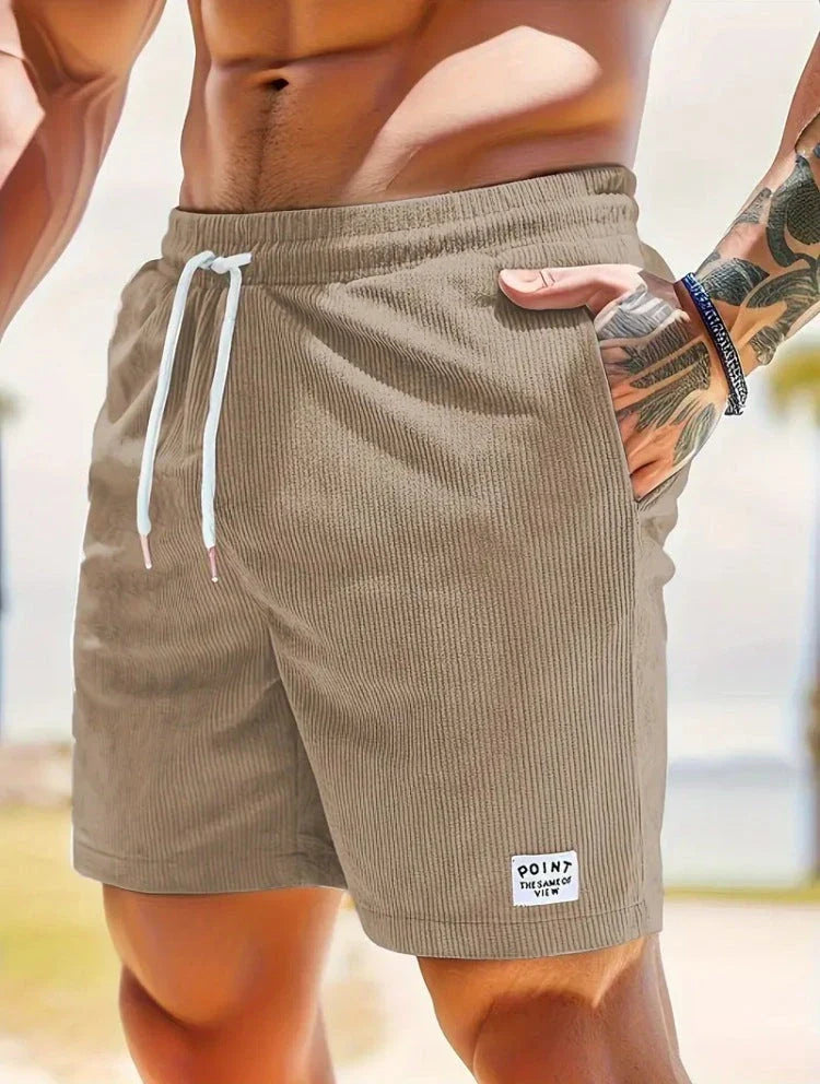 Comfortable and stylish corduroy drawstring shorts in various colors for summer wear