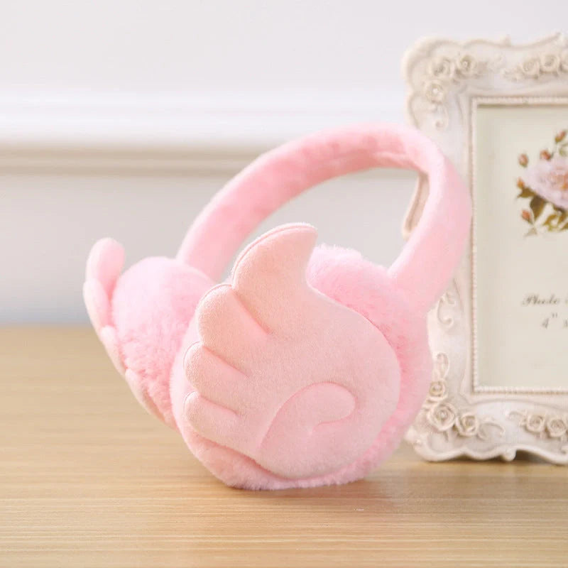 Girls plush earmuffs in various colours for winter warmth