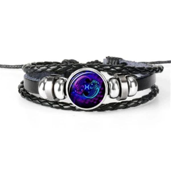 Zodiac Constellation Bracelet with Braided Design for Men, Women, and Kids in Various Colors