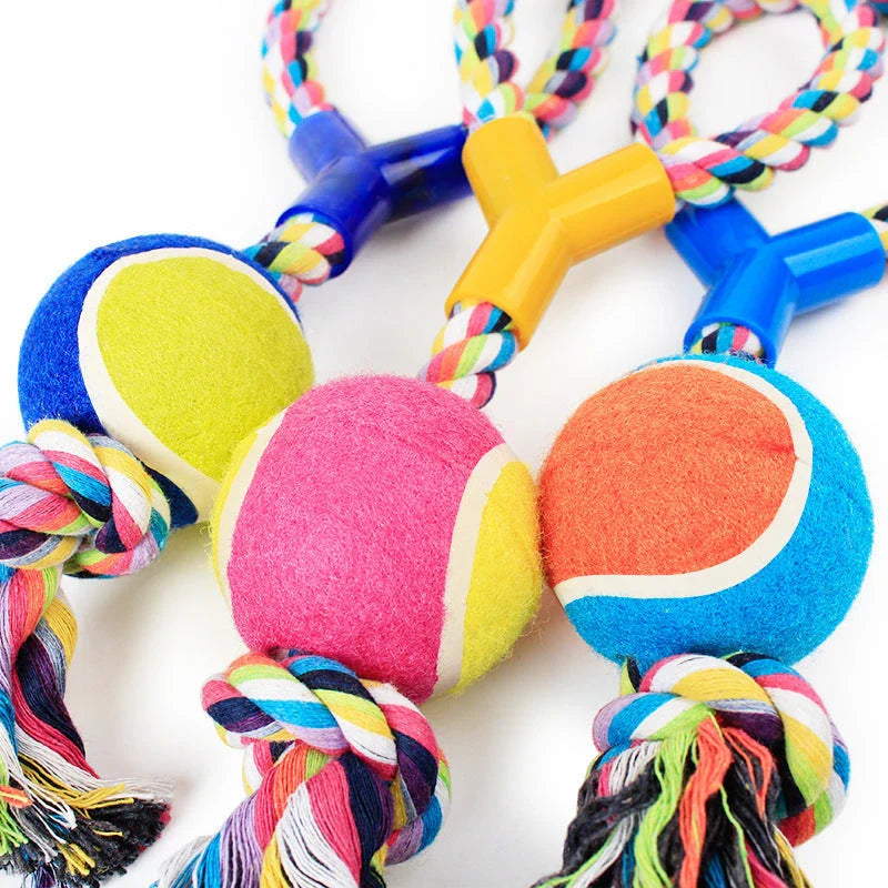 Durable, colourful chew toy with unique sucker design for dogs to play and maintain dental health