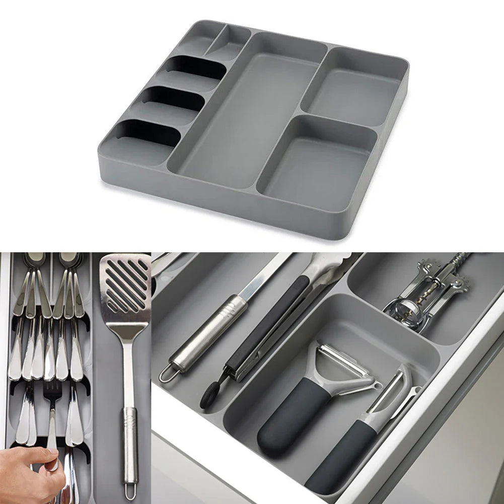 Innovative Drawer Organiser with separate compartments for efficient kitchen storage and organisation