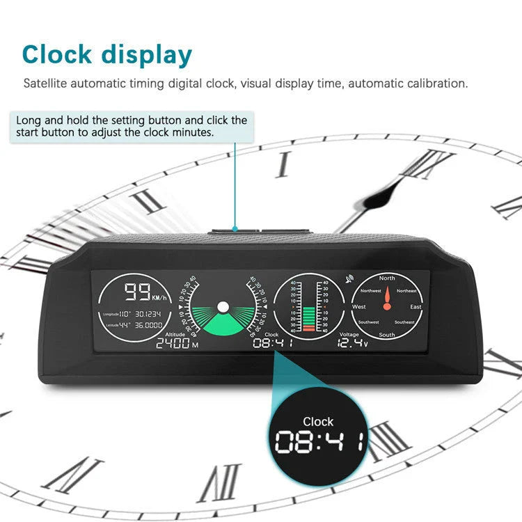 GiftHome UK Precision GPS Car HUD Display with Heading and Incline Alerts