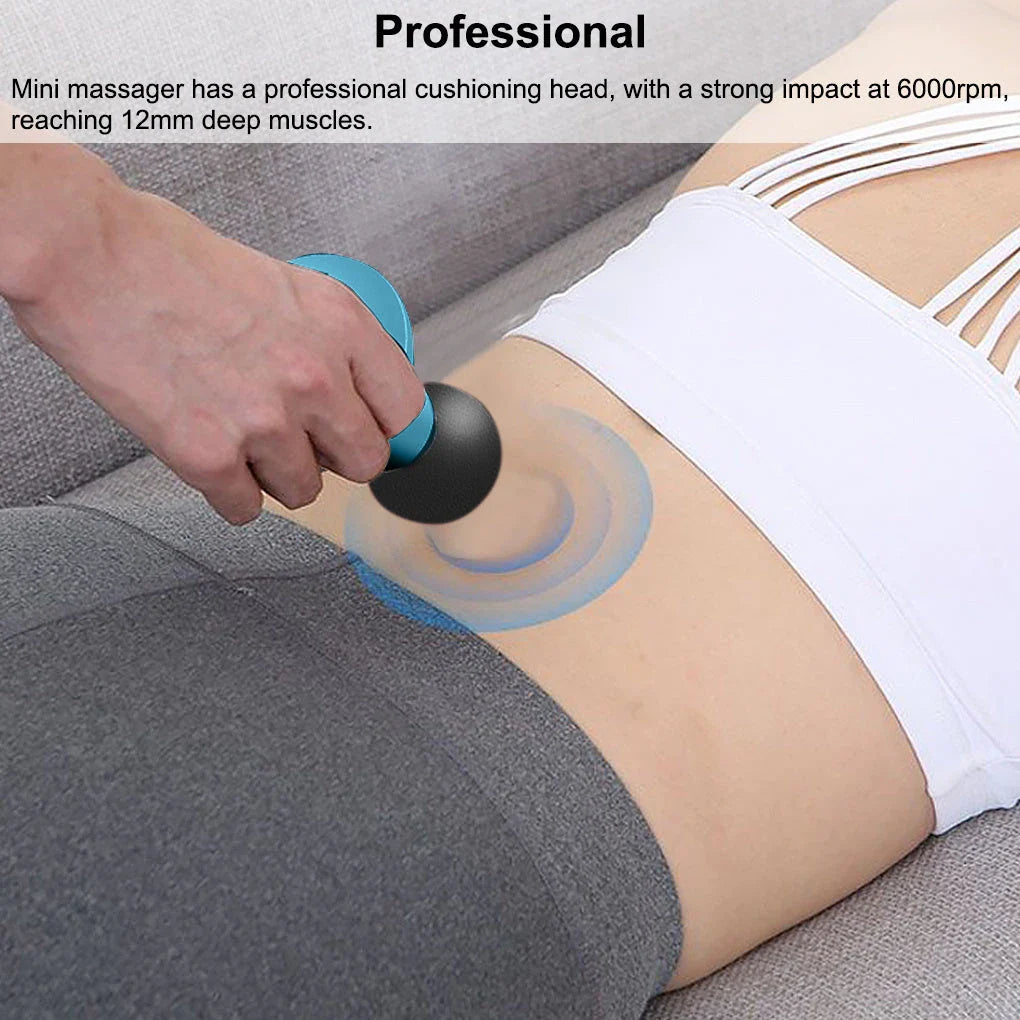 Compact and powerful mini massage gun for deep muscle relief and relaxation